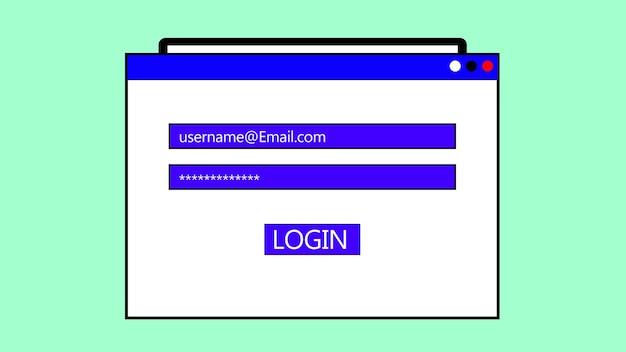 Webbrowservenster met gebruikersnaam- en wachtwoordvelden met een login-knop