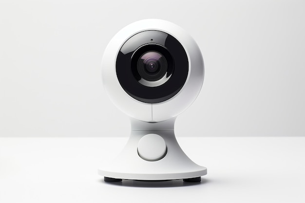 Foto tecnologia webcam in uno spazio bianco pulito