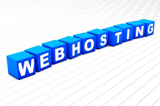 Foto illustrazione di parola di webhosting