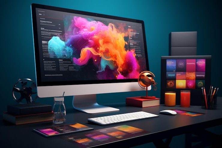 Foto webontwerper die een aangepaste en visueel generatieve ai ontwerpt