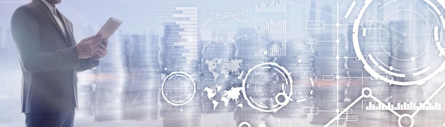 Баннер веб-сайта Инвестиционная панель Диаграмма График Торговля акциями прозрачный бизнес-фон