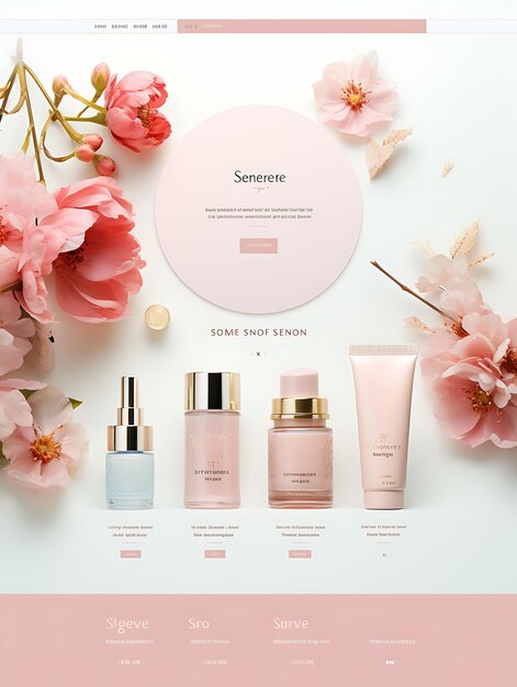 Website of Boutique Skincare Brand for Women Soft and Feminine Color Th Layout Design Concept Idea