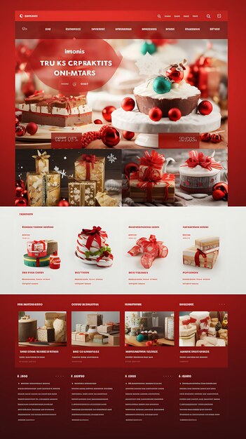 Website of a christmas themed online marketplace layout website layout concept insane ideas