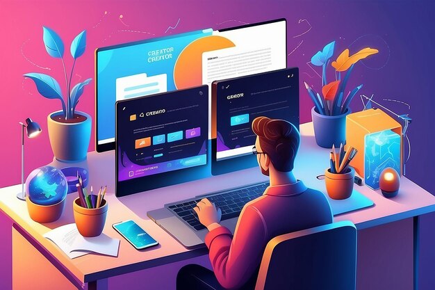 Photo website creator concept illustration