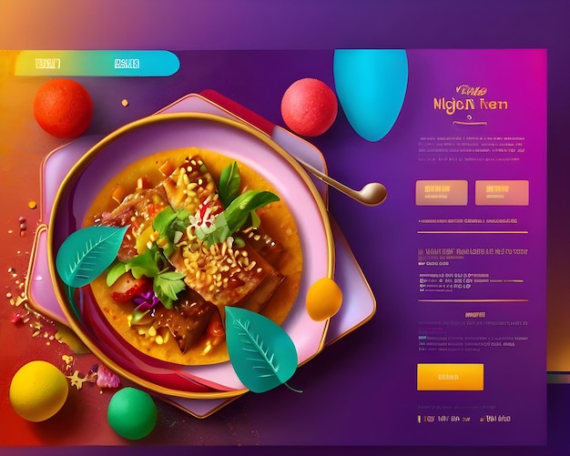 Photo website design for restaurant food