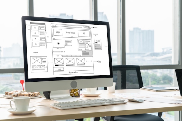 Foto il software di progettazione di siti web fornisce un modello alla moda per le attività di vendita al dettaglio online