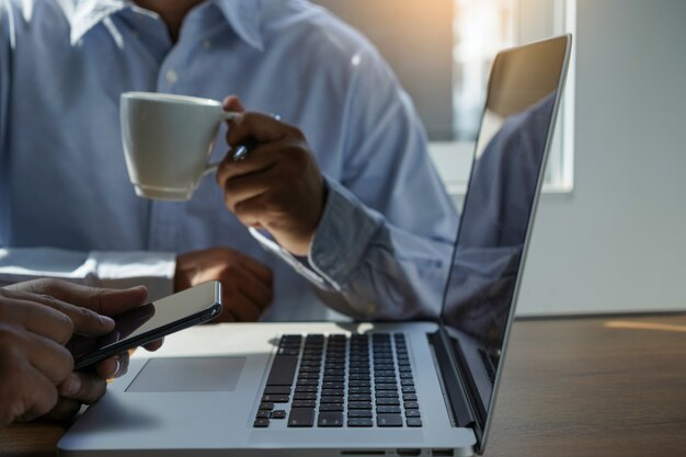 Website developer working using computer Business people working