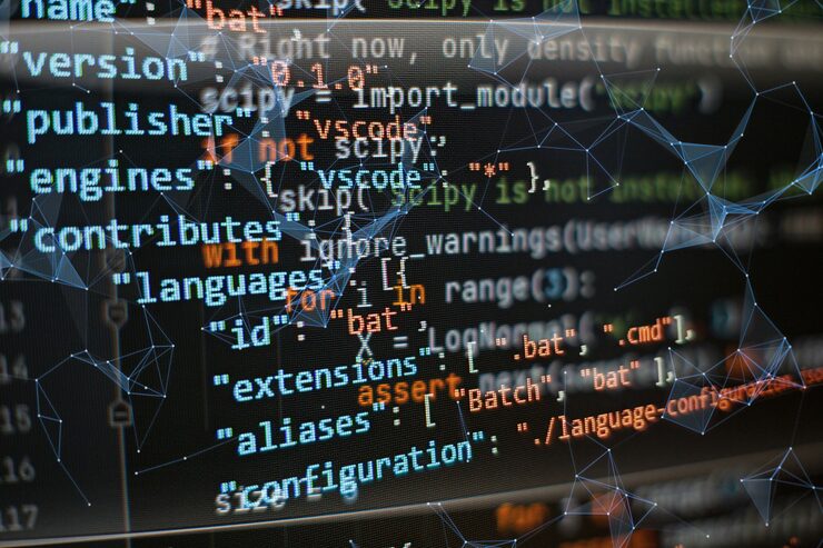 Photo 網站開發. 開發者在辦公室工作程序代碼. 電腦程序. 程序員工作場所. 程式代碼.軟件源代碼.