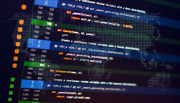Photo website development server logs analysis closeup developing programming and coding technologies developer working on web sites codes in office