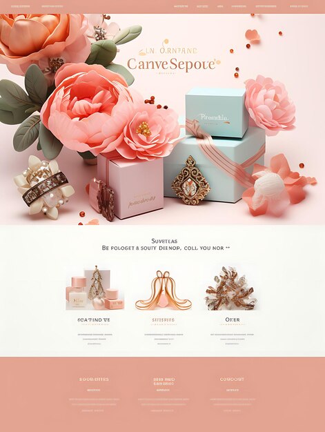 Photo website of exquisite gift boxes layout web design showca creative concept boxes gift design