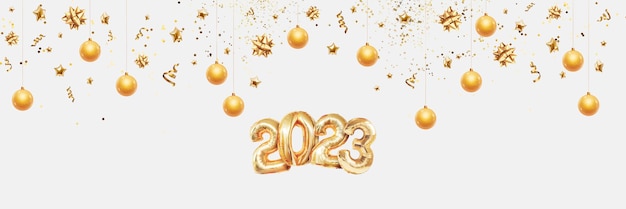 Website header 2023 happy new year new calendar year Magazine style web poster poster 3D illustration 3D render