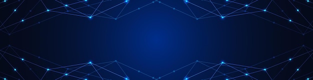 website header or banner design with abstract polygonal background and connecting dots and lines