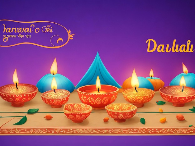 Website header or banner design with realistic oil lamp on purple background for diwali festival cel