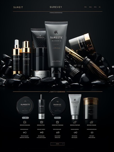 Photo website of high end mens shaving and grooming products store classic bl layout design concept idea