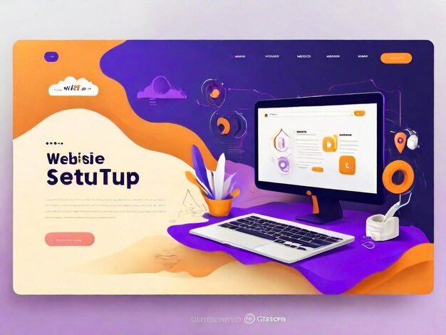 Website Landing Page Abstract Background Gradient Pattern and Modern Style