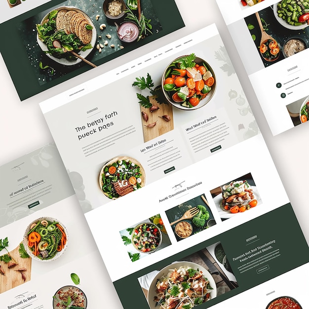 website landing page voor gezonde maaltijd voorbereiding bedrijf