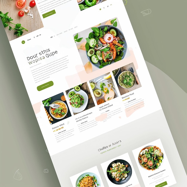 website landing page voor gezonde maaltijd voorbereiding bedrijf