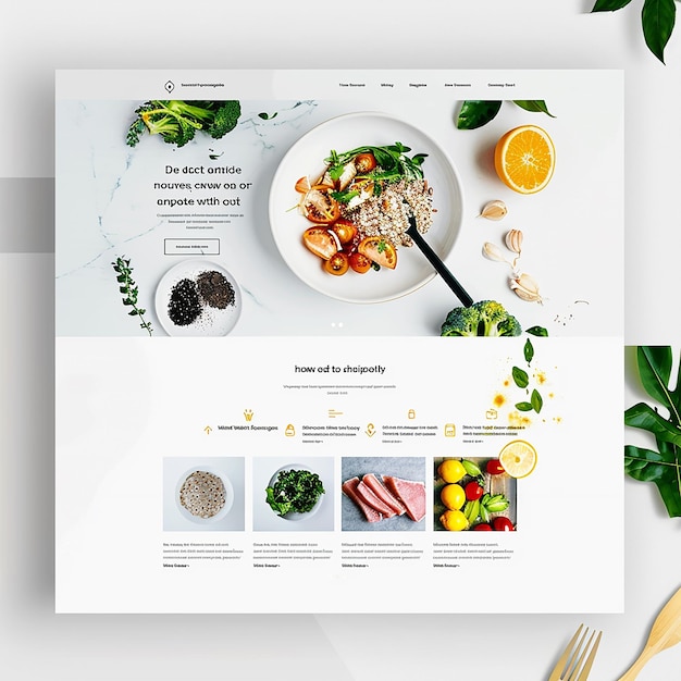 website landing page voor gezonde maaltijd voorbereiding bedrijf