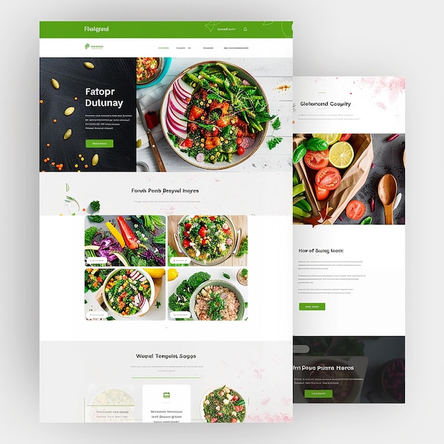 website landing page voor gezonde maaltijd voorbereiding bedrijf