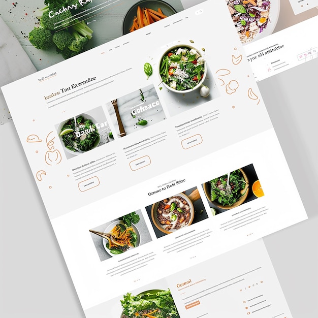website landing page voor gezonde maaltijd voorbereiding bedrijf