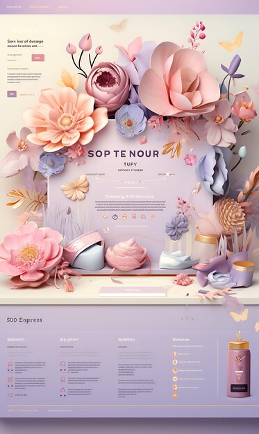 Photo website layout of beauty subscription box for men and women pastel color theme creative figma art