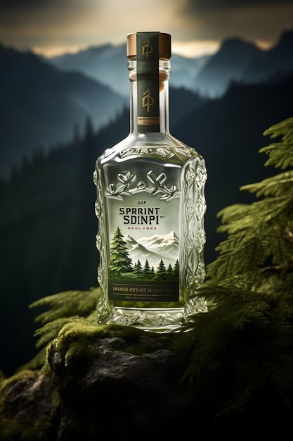 Photo website layout bespoke schnapps brand forest green and white alpine theme s poster flyer design