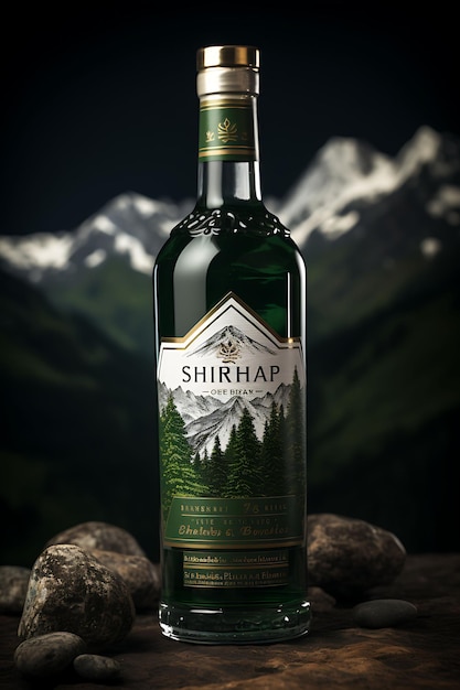Photo website layout bespoke schnapps brand forest green and white alpine theme s poster flyer design