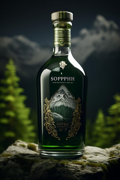 Photo website layout bespoke schnapps brand forest green and white alpine theme s poster flyer design