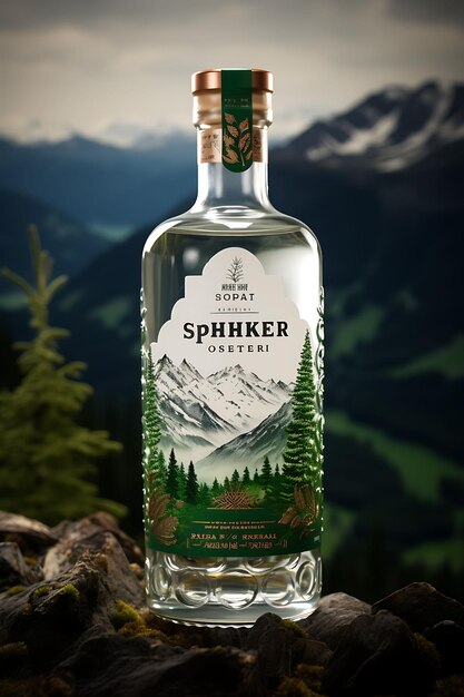 Photo website layout bespoke schnapps brand forest green and white alpine theme s poster flyer design