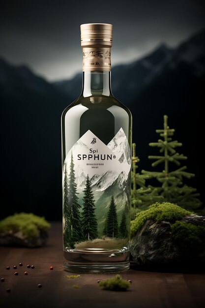 Photo website layout bespoke schnapps brand forest green and white alpine theme s poster flyer design