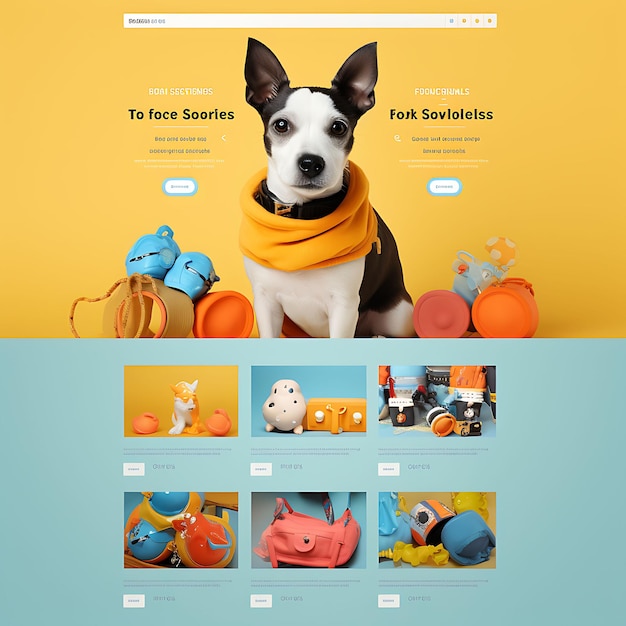 Foto progettazione del layout del sito web di accessori per animali domestici online2866 look professionale unico e creativo