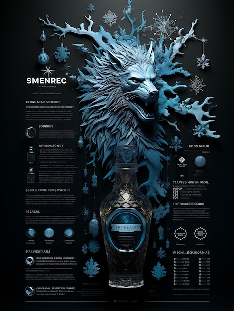 Website Layout Edgy Schnapps Brand With a Black and Icy Blue Palette Modern Poster Flyer Design