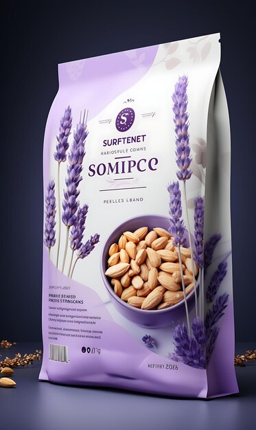 Photo website layout gluten free cereal packaging sensitive with a lavender and g poster flyer design