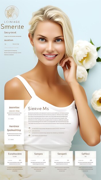 Photo website layout of high end skincare clinic for women clean and white color the creative figma art