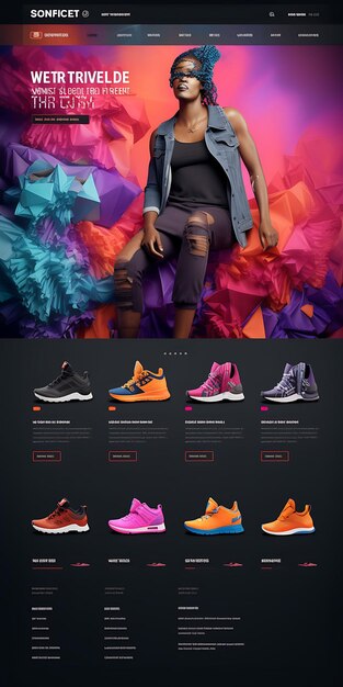 Photo website layout of makeup and cosmetics e commerce store for men and women bold creative figma art