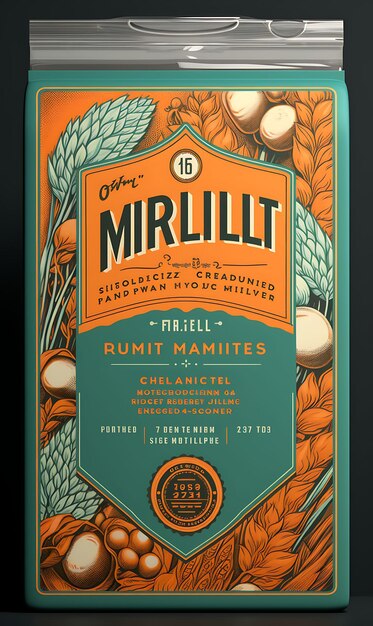Веб-сайт Layout Millet Cereal Packaging Retro с оранжевой и сине-зеленой палитрой плаката Flyer Design
