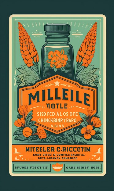 Photo website layout millet cereal packaging retro with an orange and teal palett poster flyer design