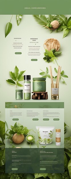 Website Layout of Natural and Organic Skincare for Men and Women Earthy Green Creative Figma Art