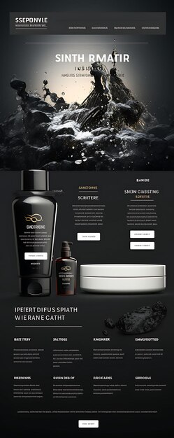 Website Layout of Mens Shaving Products Classic Black and White Color Theme Wi Creative Figma Art