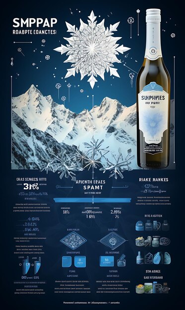 Photo website layout schnapps maker with a mountain blue and white theme alpine f poster flyer design
