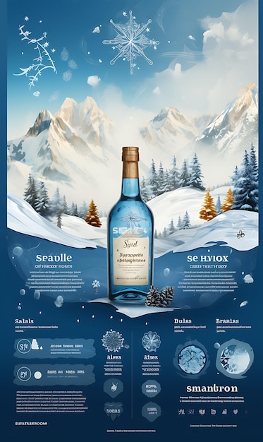 Website Layout Schnapps Maker With a Mountain Blue and White Theme Alpine F Poster Flyer Design