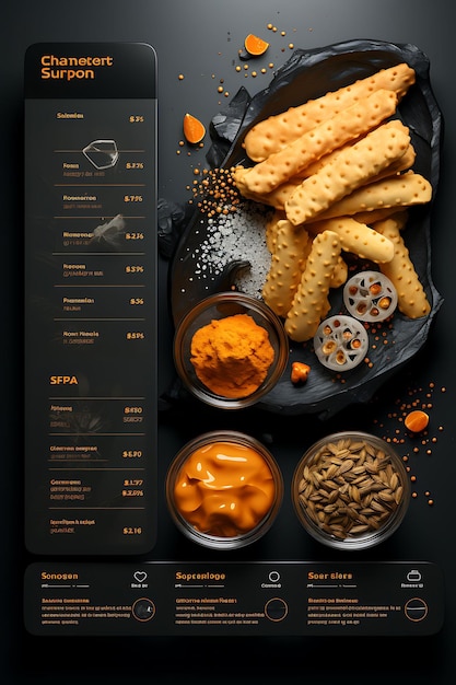 Website Layout Sesame Stick Bag in Orange and Black Bronze Undertones Black Poster Flyer Design