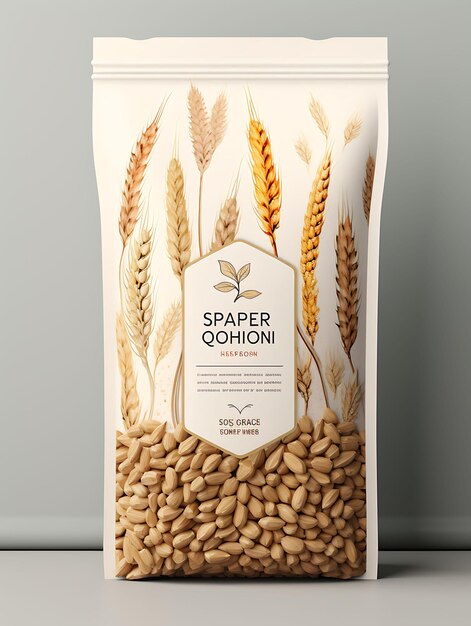 Photo website layout sorghum cereal packaging natural with an earth tone palette poster flyer design