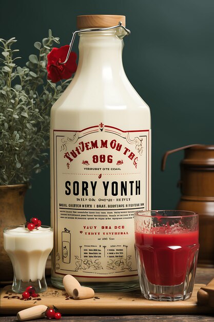 Photo website layout soy milk retro with a red and cream palette vintage typograp poster flyer design