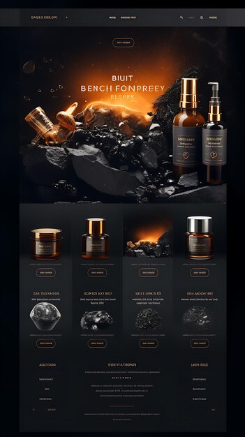 Website of Luxury Bath and Body Brand for Men Dark and Masculine Color Layout Design Concept Idea