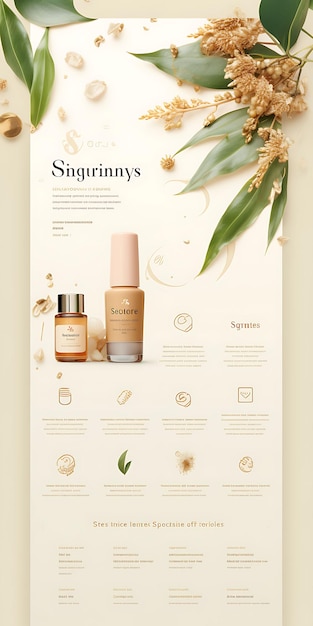 Website of Luxury Organic Skincare Store for Women Soft Earthy Tones an Layout Design Concept Idea