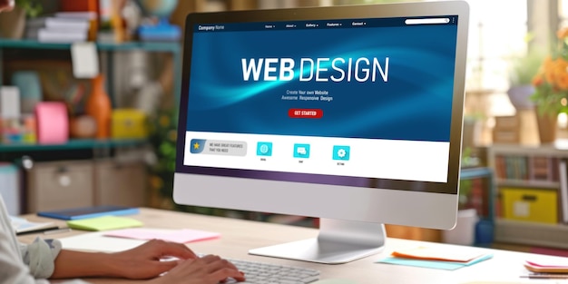 Website-ontwerpsoftware biedt een levendige sjabloon voor online detailhandel