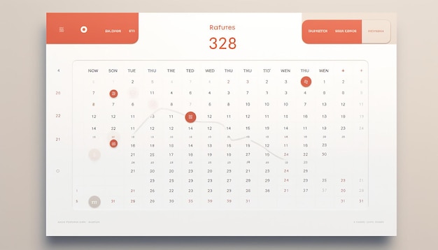 Foto un sito web relativo a un calendario in cui gli utenti possono visualizzare le date con un design minimalista