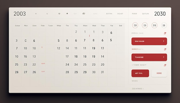 Photo a website related to a calendar where users can view dates with a minimalist design