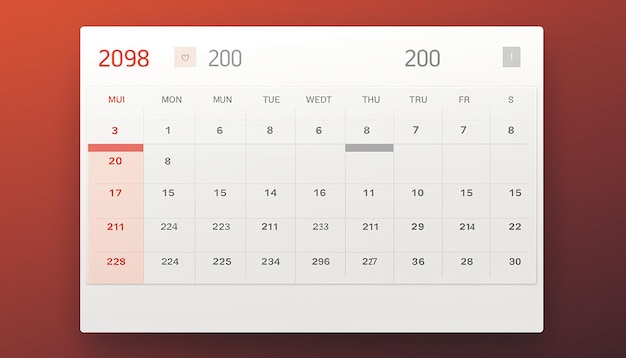 Photo a website related to a calendar where users can view dates with a minimalist design